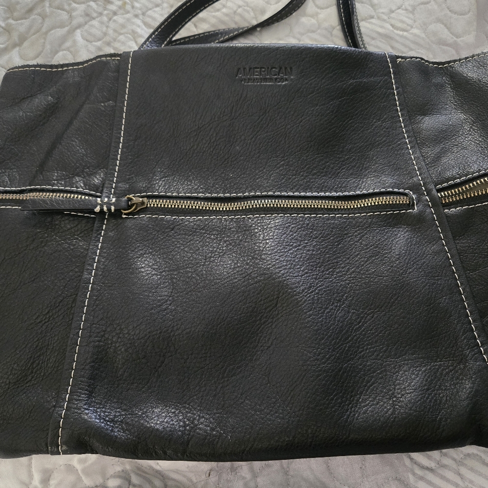 American Leather Black Tote Bag